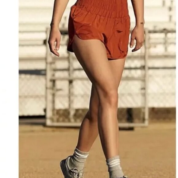 NWOT Free People X Free People Movement The Way Home Shorts Red Earth - Picture 5 of 8
